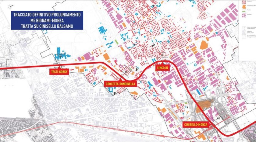 Prolingamento metropolitana M5 Cinisello Balsamo