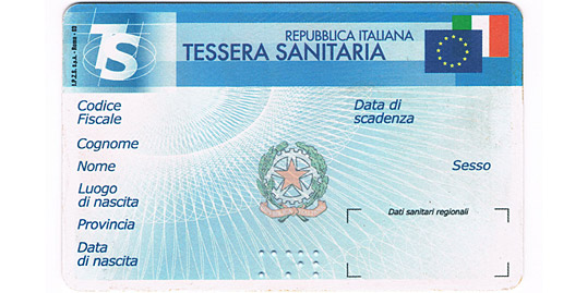 Tessera sanitaria senza microchip