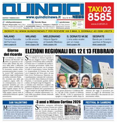 Quindici News Numero 3 del 7 febbraio 2023 Prima pagina