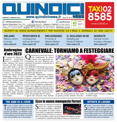 Quindici News Numero 4 del 21 febbraio 2023 Prima pagina