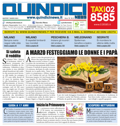 Quindici News Prima pagina Numero 5 del 7 marzo 2023