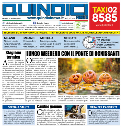 Quindici News Prima pagina Numero 18 del 24 ottobre 2023