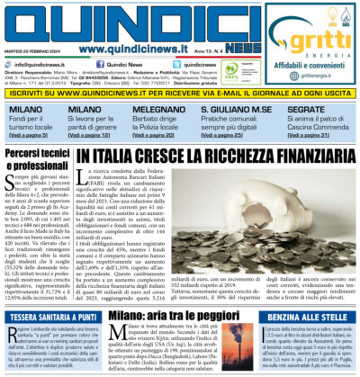 Quindici News Numero 4 del 20 febbraio 2024 Prima Pagina