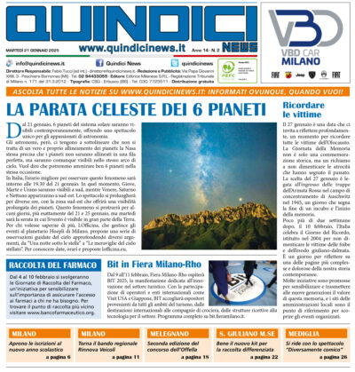 Quindici News Numero 2 del 21 gennaio 2025 Prima pagina