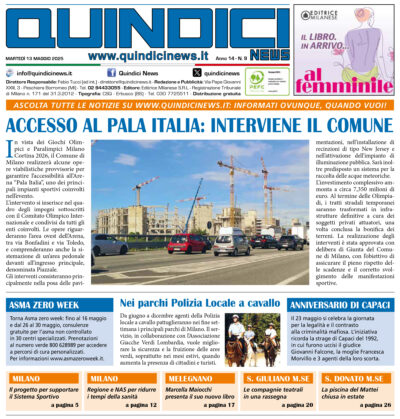 Quindici News Numero 9 del 13 maggio 2025 Prima pagina