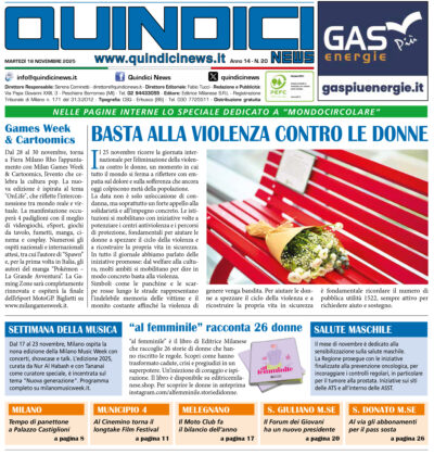 Quindici News Numero 20 del 18 novembre 2025 - Prima Pagina