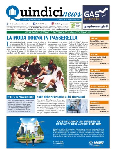 QUINDICI NEWS n. 16 2026 pdf cover