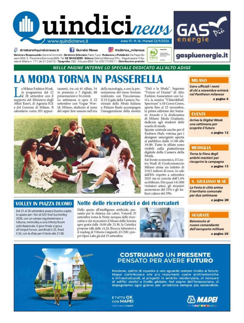 QUINDICI NEWS n. 16 2026 pdf cover