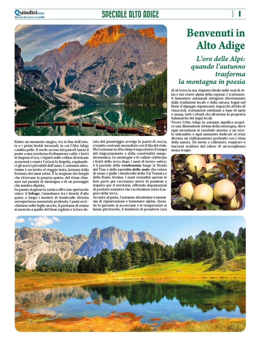 QUINDICI NEWS n. 16 2026 Speciale Alto Adige pdf cover